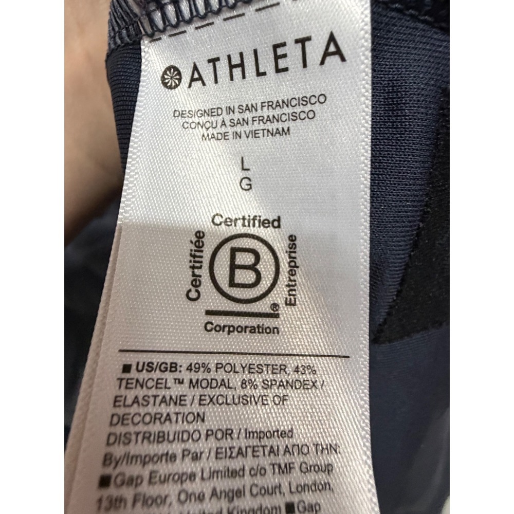Athleta Seasoft Quarter Zip Sweatshirt Slate Blue Gray Pullover Soft Modal Large - Picture 7 of 7